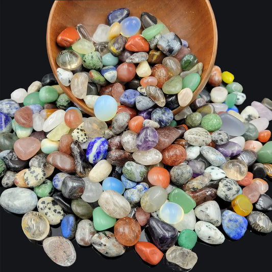 1.5lb Bulk Gemstones and Crystals Set25Kinds Tumbled Polished Stones Crystals for Jewelry MakingChakra Stones Bulk Rocks and Minerals (1.5lb/230-250pcs)